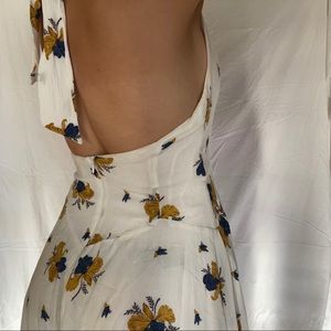 Free People White Halter Tie Floral Print Romper
